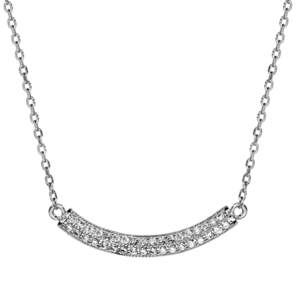 Collier Argent 925 Demi Lune avec Zirconium Sertis