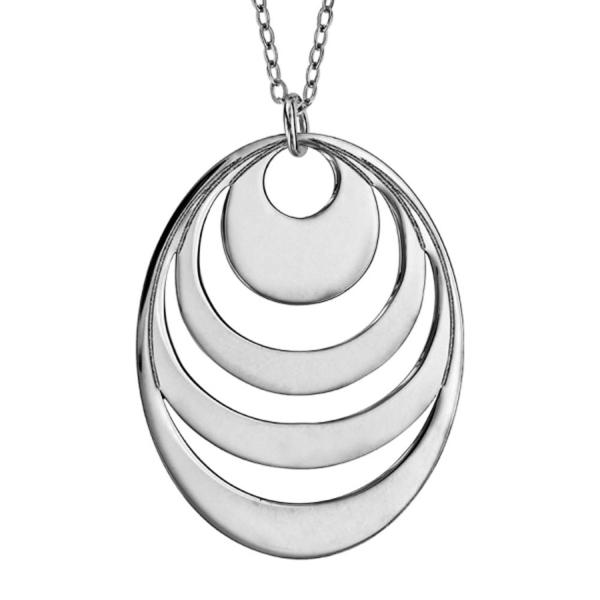 Collier Argent 925 Pendentif 4 Cercles à Graver