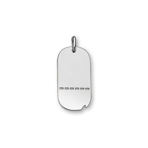 Pendentif Argent 925 Plaque Militaire GI Trouée Modèle Moyen