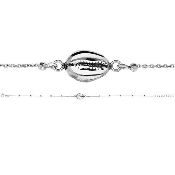 Chaine de Cheville Argent 925 Coquillage 