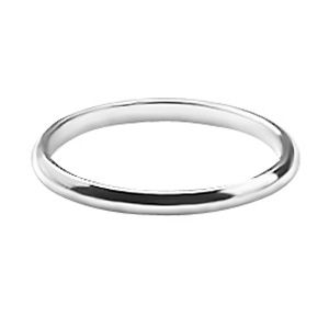 Bague Alliance Argent 925 Demi-Jonc 2 mm