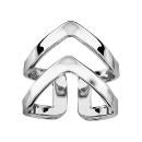 Bague Argent 925 Ouverte Forme V Double 