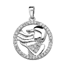 Pendentif Argent 925 Zodiaque Vierge Zirconium 