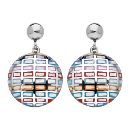 Boucles d'oreilles Acier 316 L Rond avec Nacre Résine Multicolore