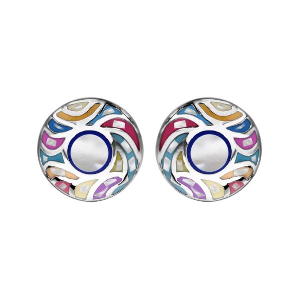 Boucles d'oreilles Acier 316 L avec Nacre Couleur Pastel Pastille Nacre