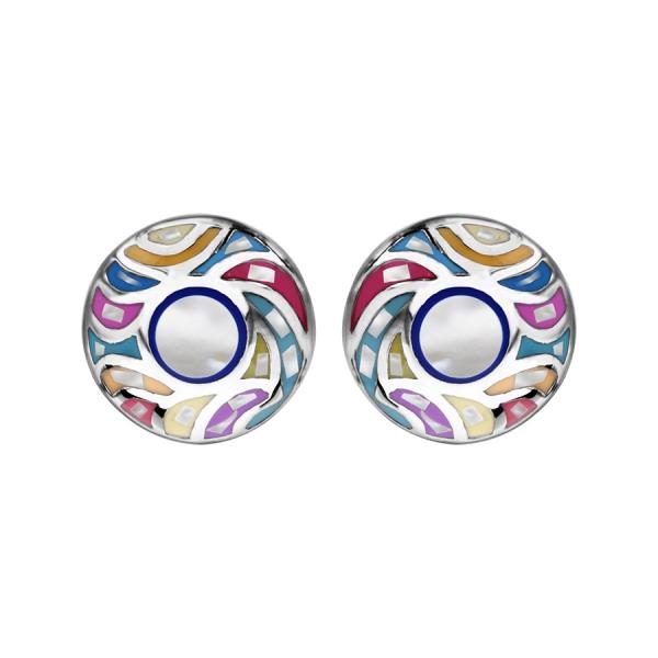 Boucles d'oreilles Acier 316 L avec Nacre Couleur Pastel Pastille Nacre