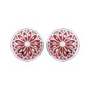 Boucles d'oreilles Acier 316 L Rondes Motifs Dégradés Rose avec Nacre