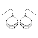 Boucles d'oreilles Acier 316 L Cercle 2 Branches avec Strass