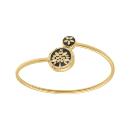 Bracelet Acier 316 L Doré Jaune Jonc Flexible Résine Noire et Blanche