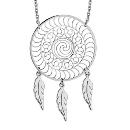 Collier Acier 316 L Attrape Rêve Spirale et 3 Plumes