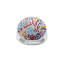 Bague Acier 316 L  Ronde Multicouleur avec Nacre