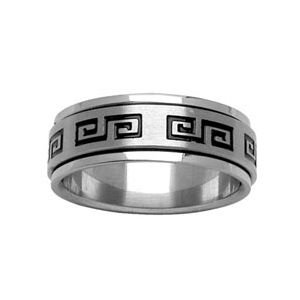 Bague Homme Acier 316 L  Anti-Stress Grec