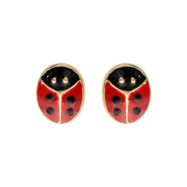 Boucles d'Oreilles Plaqué Or Coccinelle
