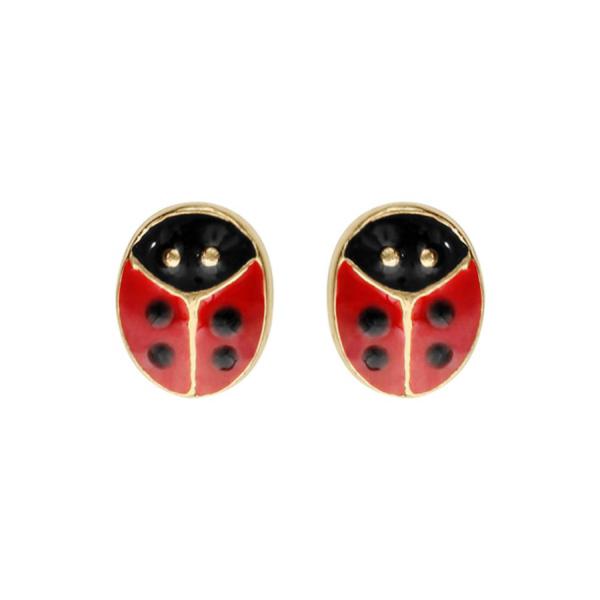 Boucles d'Oreilles Plaqué Or Coccinelle