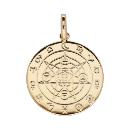 Pendentif Plaqué Or Disque Gravure Astrologique 