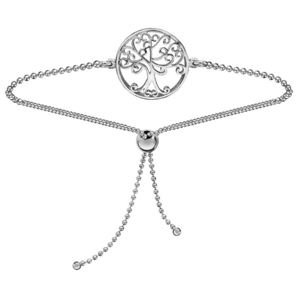 Bracelet Argent 925 Chaine Boule Arbre de Vie Coulissant