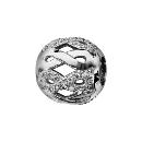 Charms Argent 925 Boule Motif Infini Zirconium Blanc