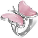 Bague Acier 316 L Papillon Rose