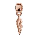 Charms Argent 925 Suspendu Plume Dorure Rose