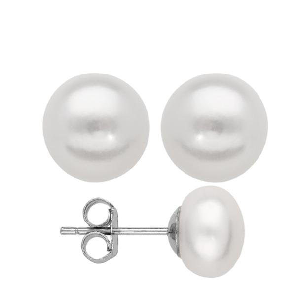Boucles d'oreilles Argent 925 Perles d'eau Douce 9 mm