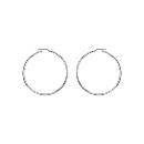 Boucles d'oreilles Argent 925 Rhodié Créole Ondulée Fil 1,5 mm Diam. 30 mm