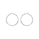 Boucles d'oreilles Argent 925 Rhodié Créole Ondulée Fil 1,5 mm Diam. 30 mm