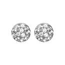 Boucles d'oreilles Argent 925 Pastille Zirconium Sertis Blanc