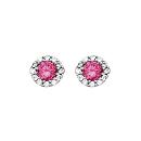 Boucles d'oreilles Argent 925 et Zirconium Central Rose