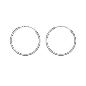 Boucles d'oreilles Argent 925 Rhodié Créole Tube 2 mm Diam. 35 mm