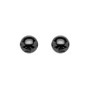 Boucles d'oreilles Argent 925 Boule Céramique Noire 6 mm