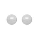 Boucles d'oreilles Argent 925 Boule Céramique Blanche 8 mm