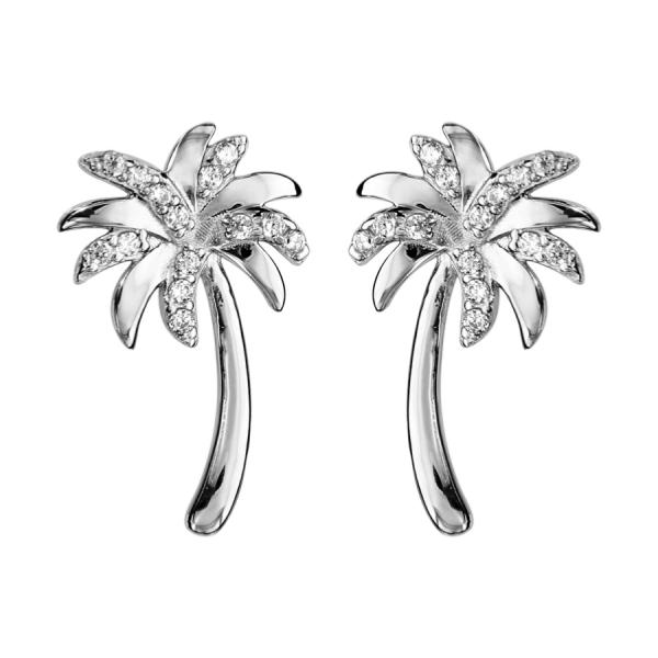 Boucles d'oreilles Argent 925 Palmier Zirconium Sertis