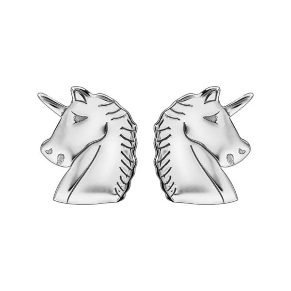 Boucles d'oreilles Argent 925 Tige Tête de Licorne