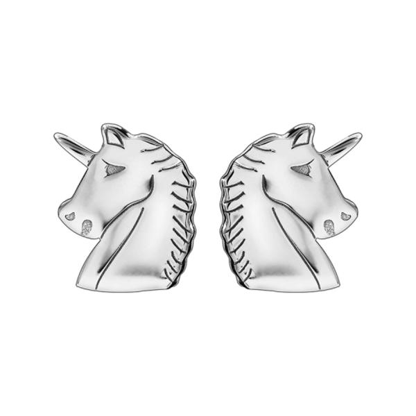 Boucles d'oreilles Argent 925 Tige Tête de Licorne