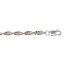 Collier Argent 925 Chaine Vrille Bicolore Dorure Rose