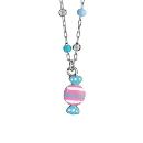 Collier Argent 925 Enfant Boules bleue et Bonbon Rose et Bleu Ciel