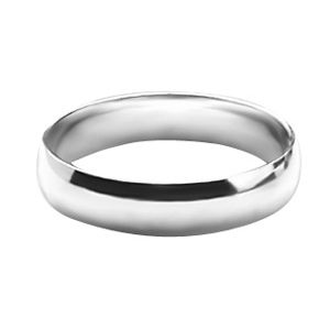 Bague Alliance Argent 925 Demi-Jonc 5 mm