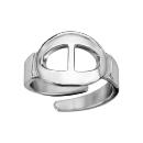 Bague Argent 925 Motif Découpé Ovale Ajustable