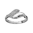 Bague Argent 925 Feuilles avec Zirconium