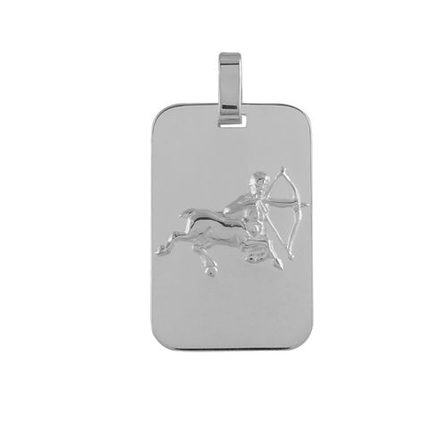 Pendentif Argent 925 Zodiaque Plaque GI Sagitaire