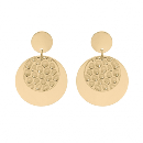 Boucles d'oreilles Acier 316 L PVD Jaune Double Pastille