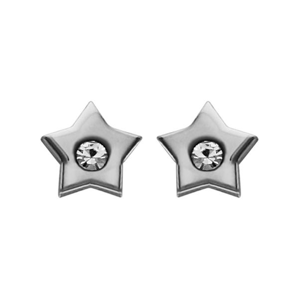 Boucles d'oreilles Acier 316 L Enfant Zirconium Etoile