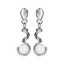 Boucles d'oreilles Tige Acier 316L Spirale et Boule Céramique Blanche