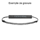 Bracelet Acier 316 L Satiné Tube Noir Rectangulaire 4 cm x 4 mm Option Gravure