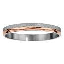 Bracelet Acier 316 L Jonc Articulé Lisse Rosé + Granité