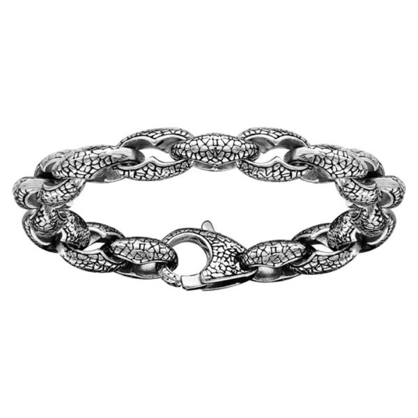 Bracelet Acier 316 L Maille Serpent Fermoir Mousqueton 23 cm