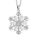 Collier Acier 316 L Flocon de Neige Effet Givre et Brillant