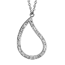 Collier Acier 316 L Goutte Evidée avec Strass