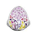 Bague Acier 316 L Spirale Résine Multi Couleur et Nacre  