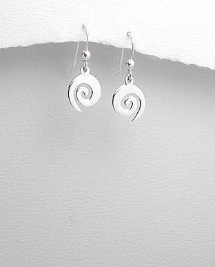 Boucles d'oreilles Argent 925 Spirale Pendante
